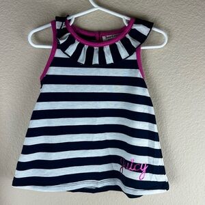 NWT Juicy Couture Blue & White Stripped Shirt Sz 18 Months